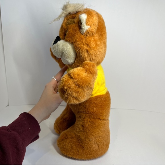 Vintage Zellers Canada Store Zeddy Teddy Bear Mascot Yellow Shirt 90s Plush Toy - Picture 9 of 16